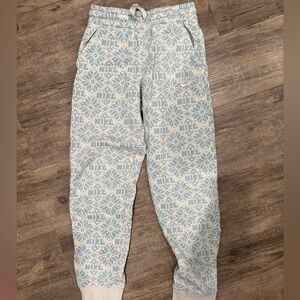 Nike Kids Blue and White snowflake sweatpants